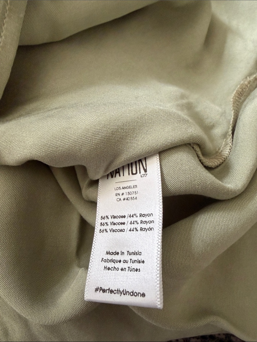 Nation XL Odin blouse in olive oil size large - Picture 6 of 6